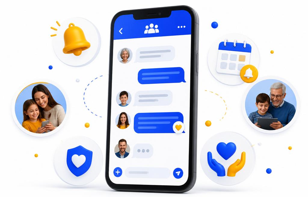 Phone showing group chat messages
